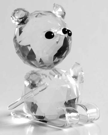 Crystal Zoo Collection Bear On Skiis - With Box