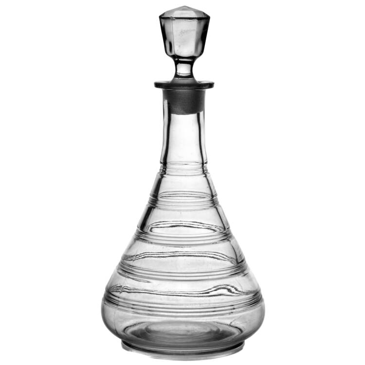 Banded Rings Clear Decanter & Stopper