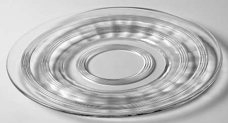 Banded Rings Clear Luncheon Plate