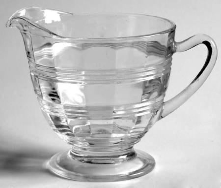 Banded Rings Clear Footed Creamer