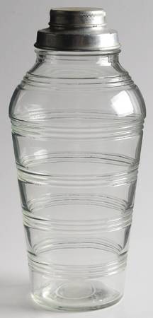 Banded Rings Clear Cocktail Shaker & Metal Lid