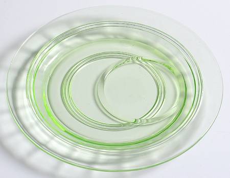 Banded Rings Green Round Snack Tray for Sherbet