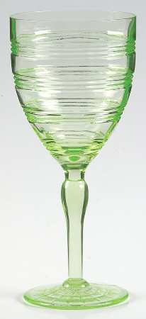 Banded Rings Green Water Goblet