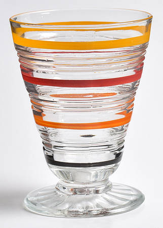 Banded Rings Clear and Multi Colored Bands Juice Glass