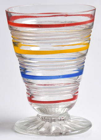 Banded Rings Clear and Multi Colored Bands Juice Glass