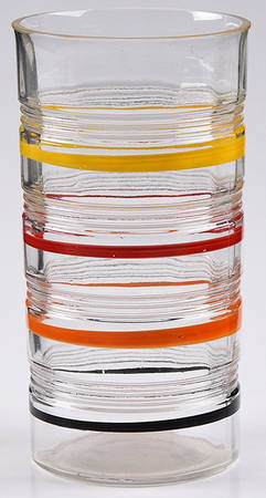 Banded Rings Clear and Multi Colored Bands 12 Oz Flat Tumbler