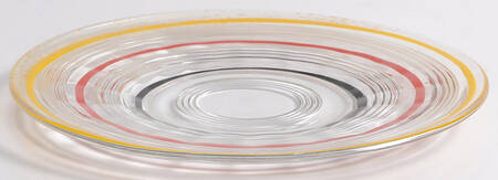 Banded Rings Clear and Multi Colored Bands Bread & Butter Plate