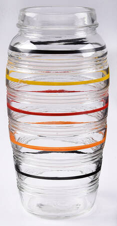 Banded Rings Clear and Multi Colored Bands Cocktail Shaker, No Top Or Lid