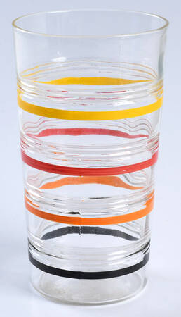Banded Rings Clear and Multi Colored Bands 18 Oz Flat Tumbler