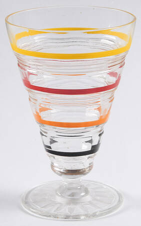 Banded Rings Clear and Multi Colored Bands 10 Oz Footed Tumbler