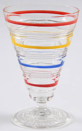 Banded Rings Clear and Multi Colored Bands 10 Oz Footed Tumbler