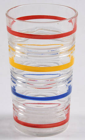 Banded Rings Clear and Multi Colored Bands 4 Oz Flat Tumbler