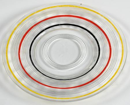 Banded Rings Clear and Multi Colored Bands Luncheon Plate