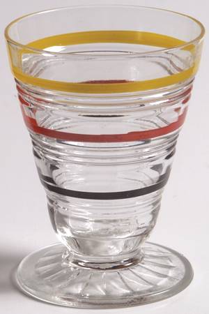 Banded Rings Clear and Multi Colored Bands Juice Glass
