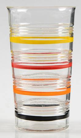 Banded Rings Clear and Multi Colored Bands 8 Oz Flat Tumbler