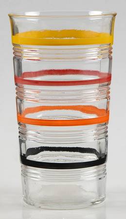 Banded Rings Clear and Multi Colored Bands 8 Oz Flat Tumbler