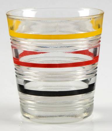 Banded Rings Clear and Multi Colored Bands 6 Oz Flat Tumbler