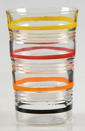 Banded Rings Clear and Multi Colored Bands 4 Oz Flat Tumbler