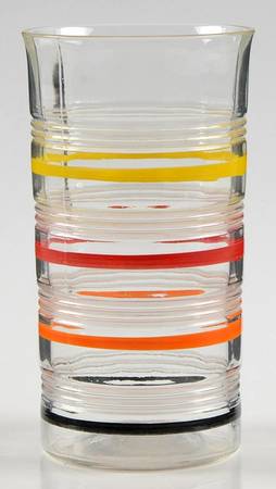 Banded Rings Clear and Multi Colored Bands 10 Oz Flat Tumbler