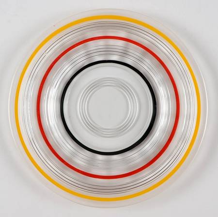 Banded Rings Clear and Multi Colored Bands Saucer Only
