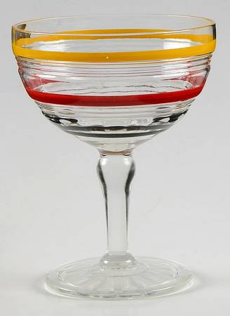 Banded Rings Clear and Multi Colored Bands Champagne/Tall Sherbet