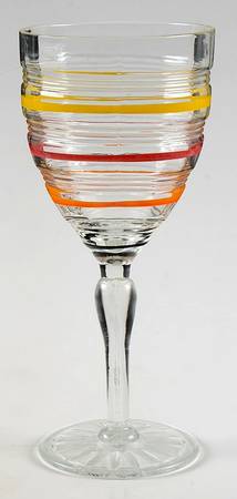 Banded Rings Clear and Multi Colored Bands Water Goblet
