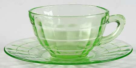 Block Optic Green Cup and Saucer Set