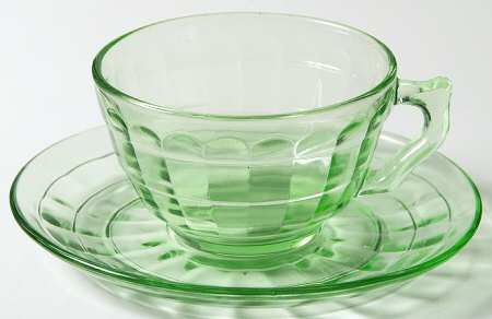 Block Optic Green Cup and Saucer Set