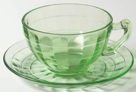 Block Optic Green Cup and Saucer Set