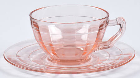 Block Optic Pink Cup and Saucer Set