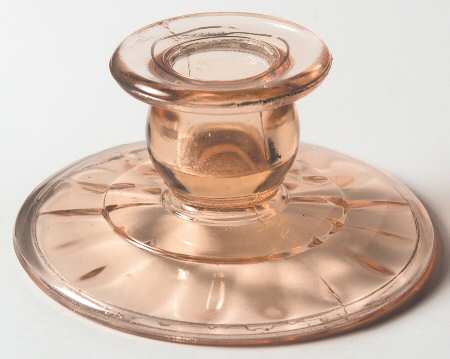 Block Optic Pink Single Light Candlestick by Anchor Hocking