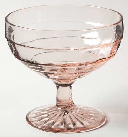 Block Optic Pink Champagne/Tall Sherbet by Anchor Hocking