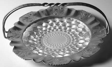 Bubble Clear Metal Rim and Handled Dinner Plate