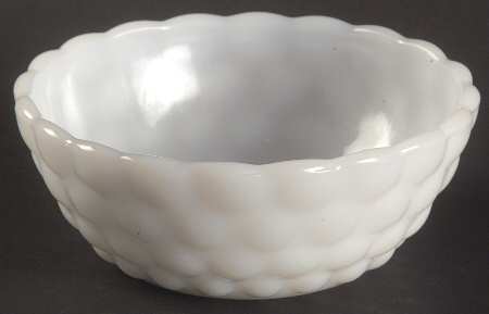 Bubble Milk Glass 4" Small Fruit/Dessert Bowl