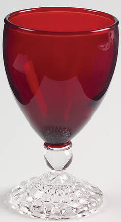 Bubble Foot Ruby Juice/Wine Glass by Anchor Hocking