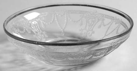 Cameo Clear (Platinum Trim) Small Fruit Dessert Bowl