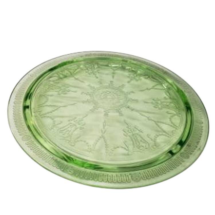 Cameo Green Footed Cake Plate