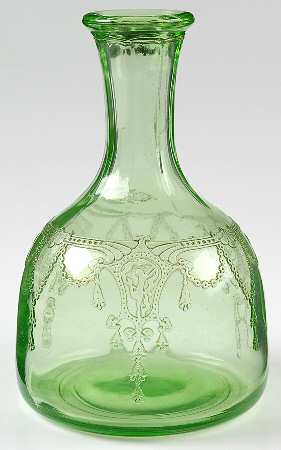 Cameo Green Non Frosted Decanter No Stopper
