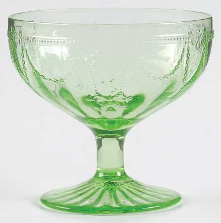 Cameo Green Low Sherbet