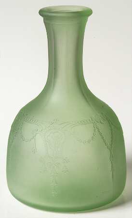 Cameo Green Frosted Decanter No Stopper