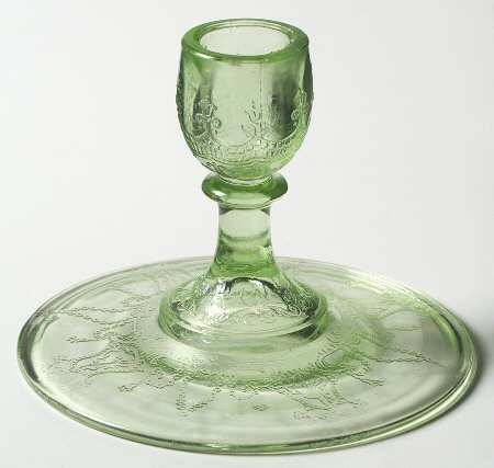 Cameo Green Single Light Candlestick