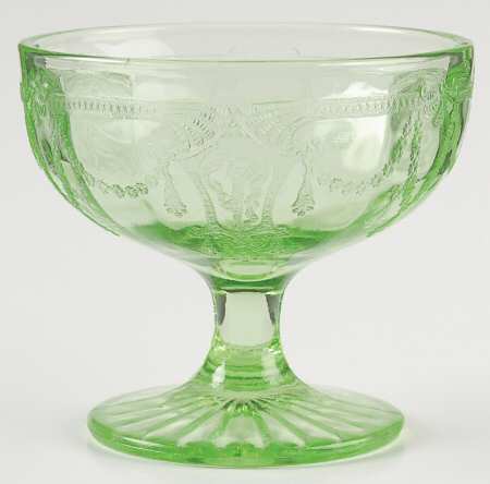 Cameo Green Low Sherbet