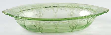 Cameo Green Oval Vegetable Bowl