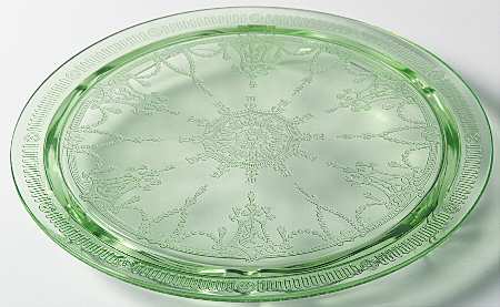 Cameo Green Footed Cake Plate