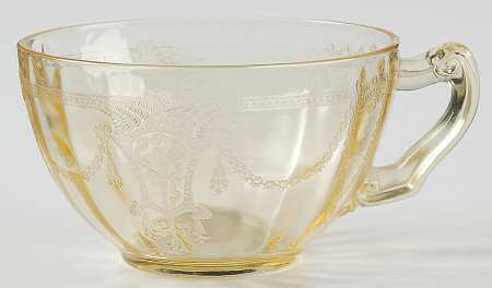 Cameo Yellow Scroll Handle Cup Only