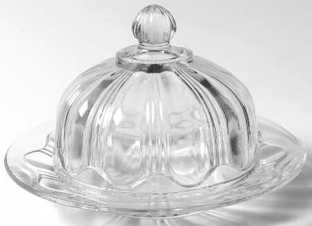 Colonial Clear Round Covered Butter