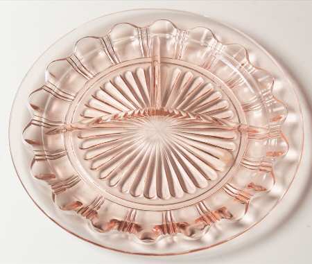 Colonial Pink Grill Plate by Anchor Hocking