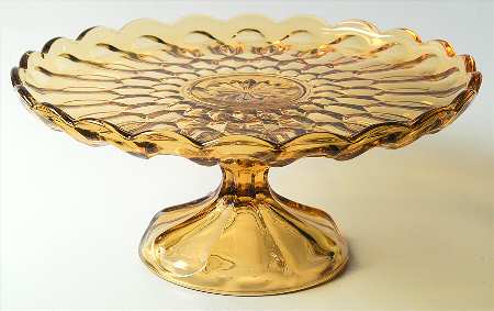 Fairfield Amber Round Cake Stand by Anchor Hocking