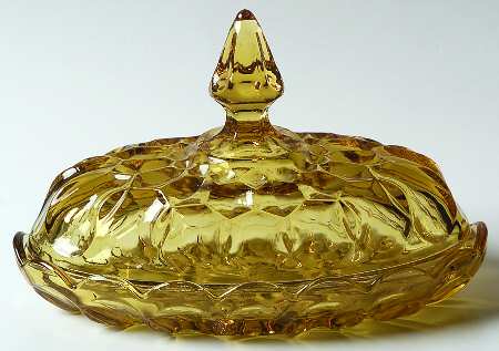 Fairfield Amber 1/4 Pound Covered Butter by Anchor Hocking