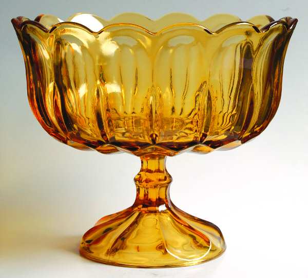 Fairfield Amber Round Compote (Height X Width) by Anchor Hocking